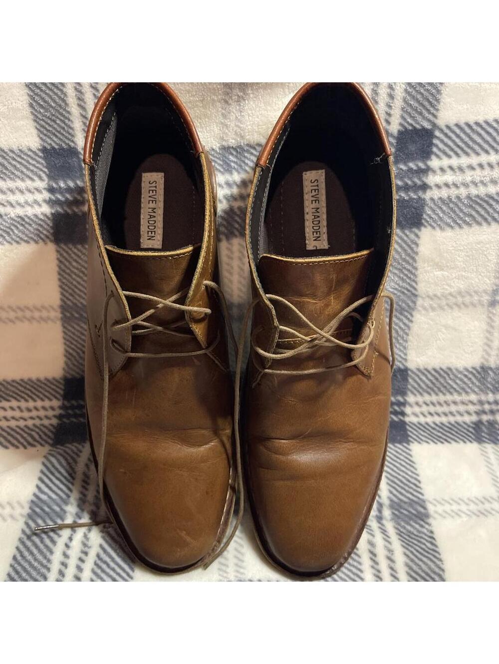 Steve Madden Harken Cognac Leather Men's Dress Shoes Size 12